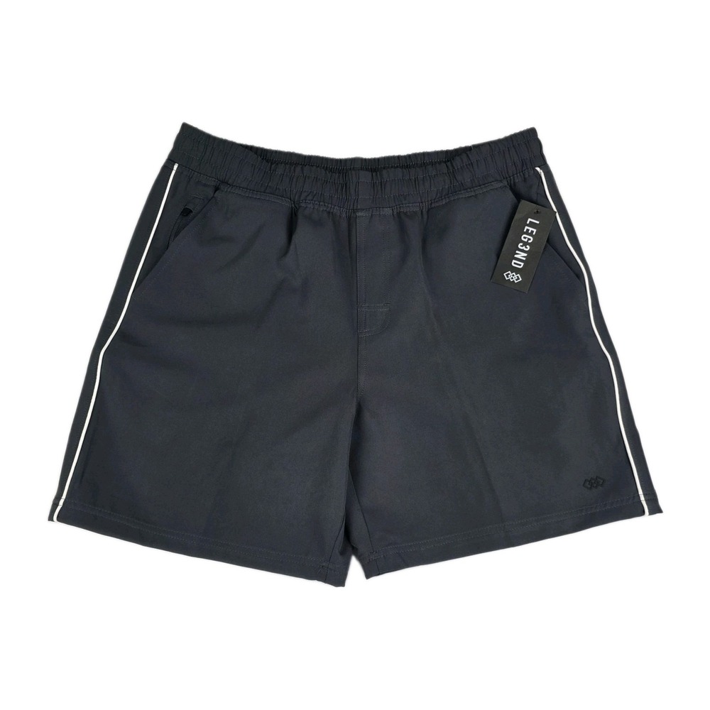 LEG3ND Athletic Shorts Mens Large Charcoal Gray Drawstring 7" Inseam Wicking New